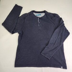 The North Face Mens Long Sleeve Henley Shirt Heathered Navy L G